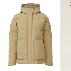 Madewell Beige Hooded Puffer Jacket